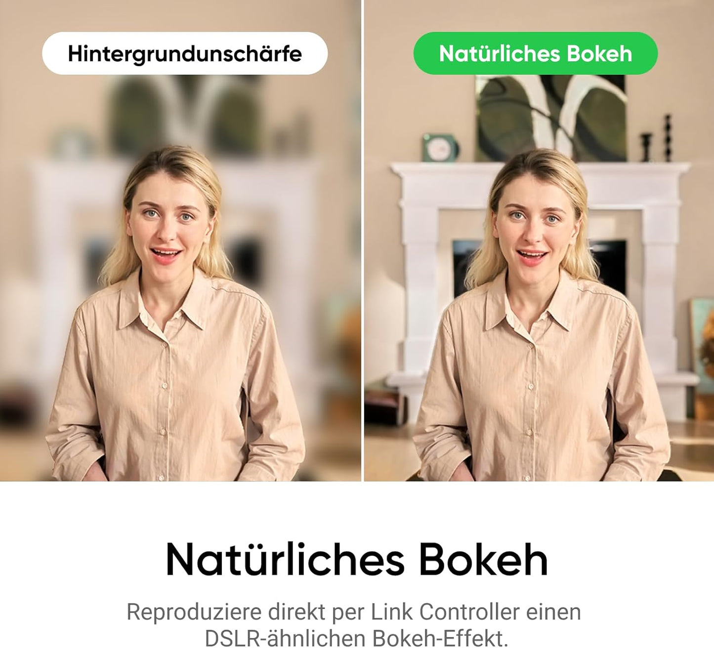 Link 2C Standard 4K Webcam mit Auto-Framing und HDR, Graphitschwarz Standard-Bundle