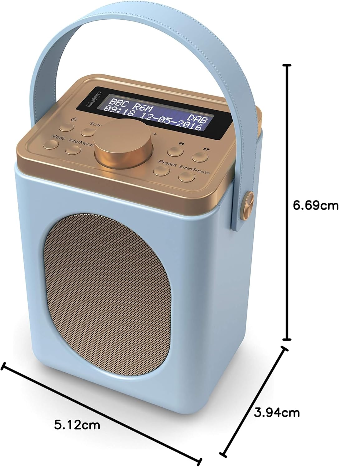 Little Shelford Tragbares Bluetooth DAB Radio, Hellblau
