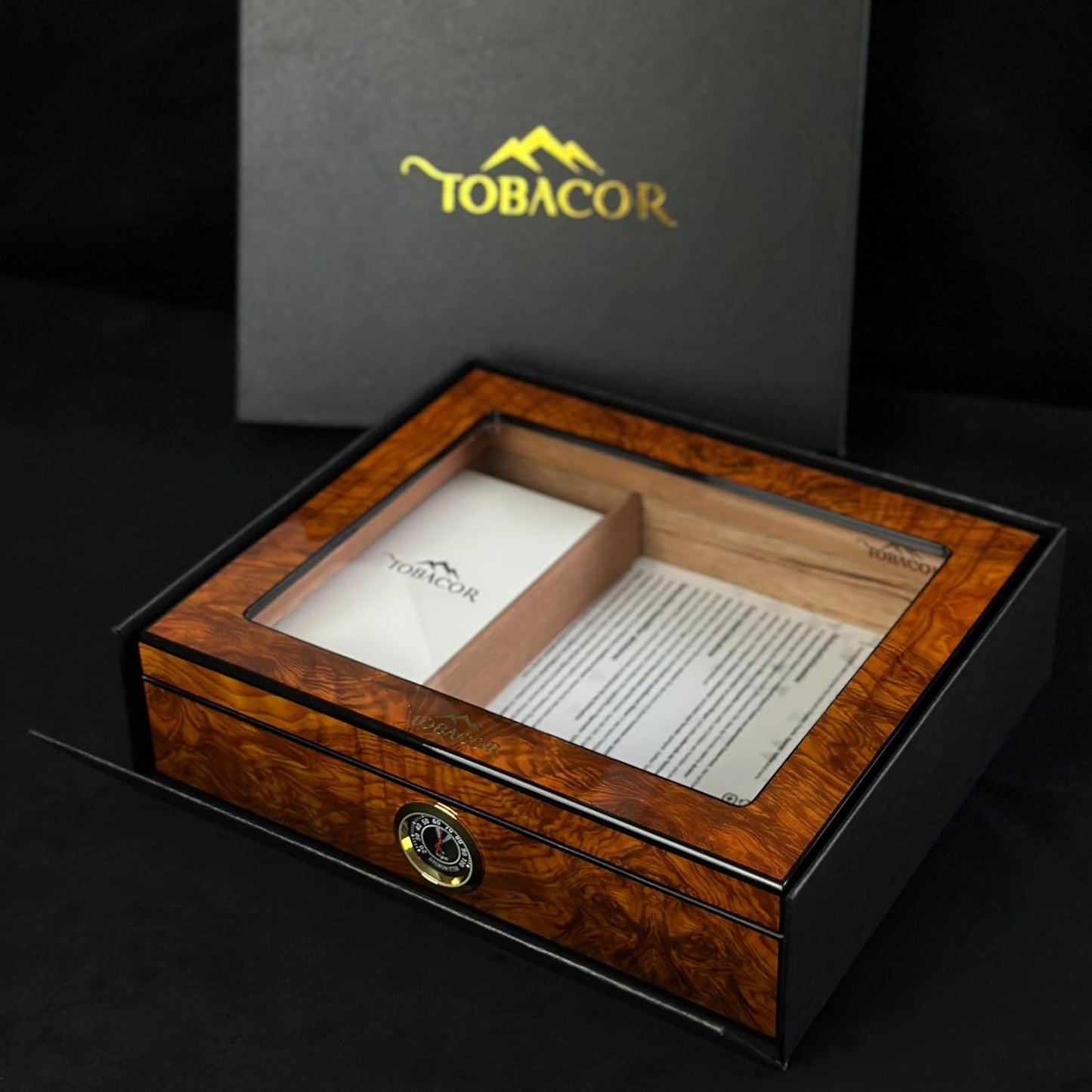 Zigarrenhumidor Set mit Zubehör & Geschenkbox, Modellnummer BD-TOB-HC01