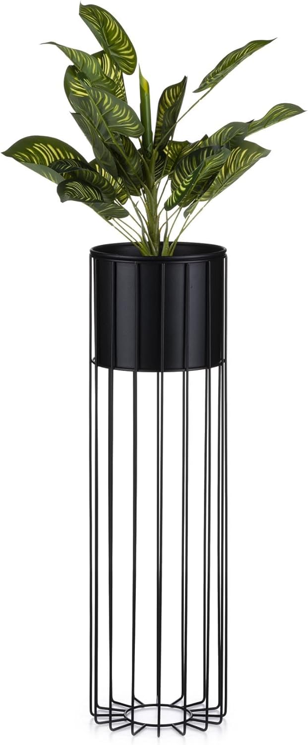Runder Blumenständer, 70 cm / Schwarz - Schwarz
