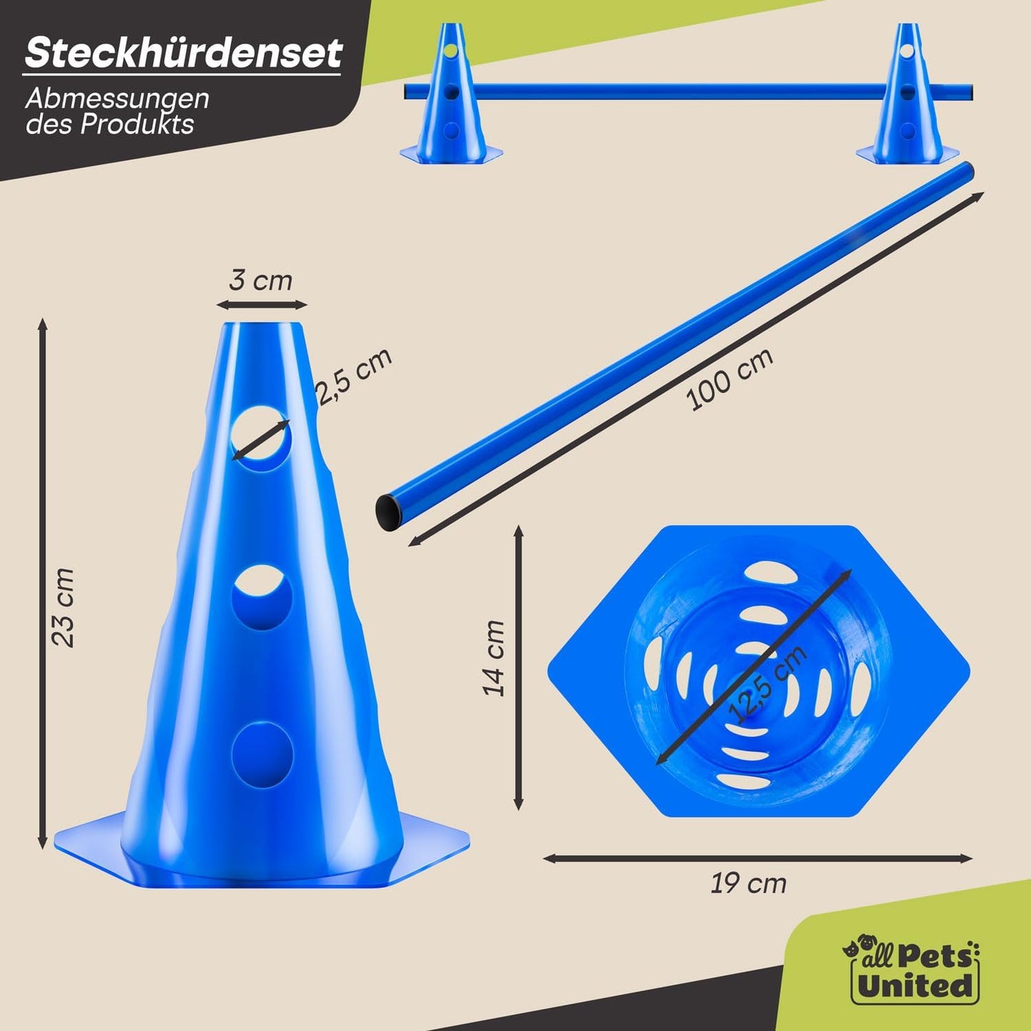 4er-Set Steckhürden-Set für Agility-Training, 4 Sets