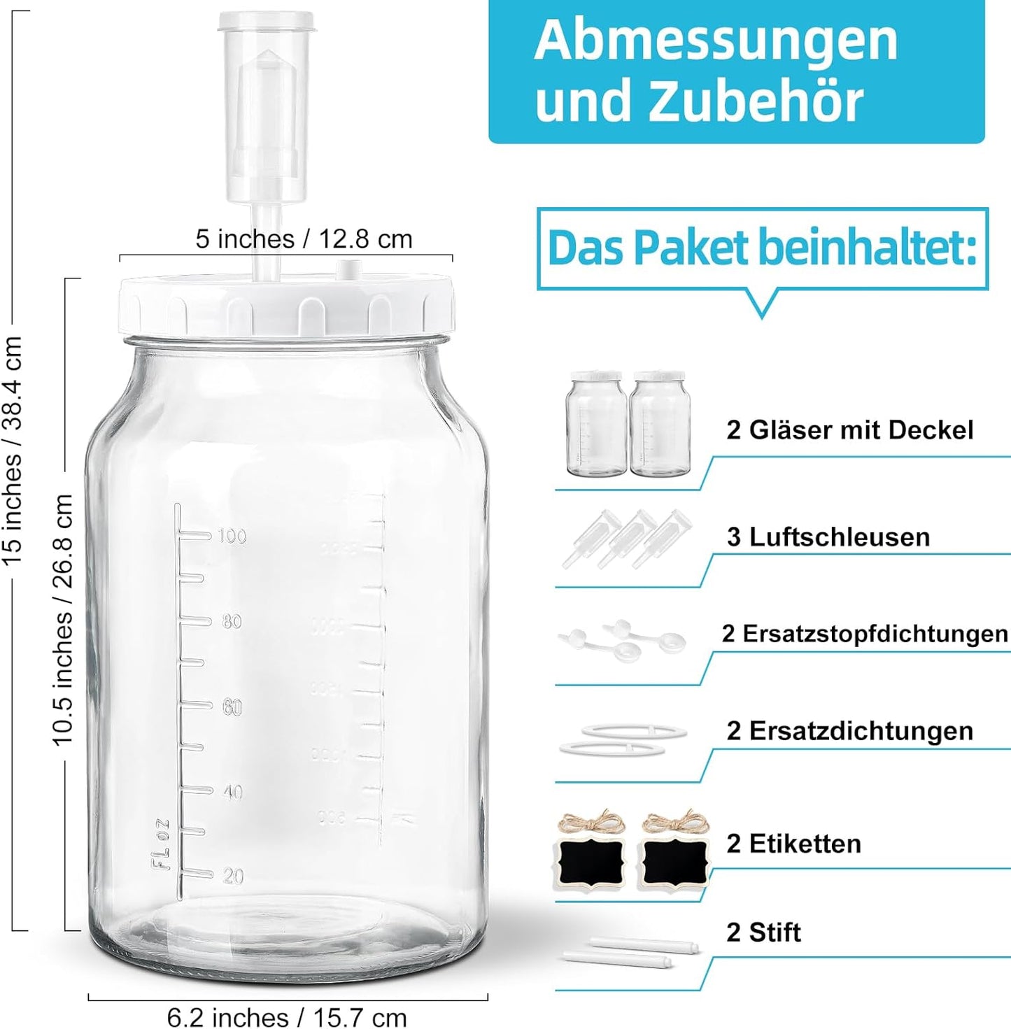 2er-Set Fermentiergläser