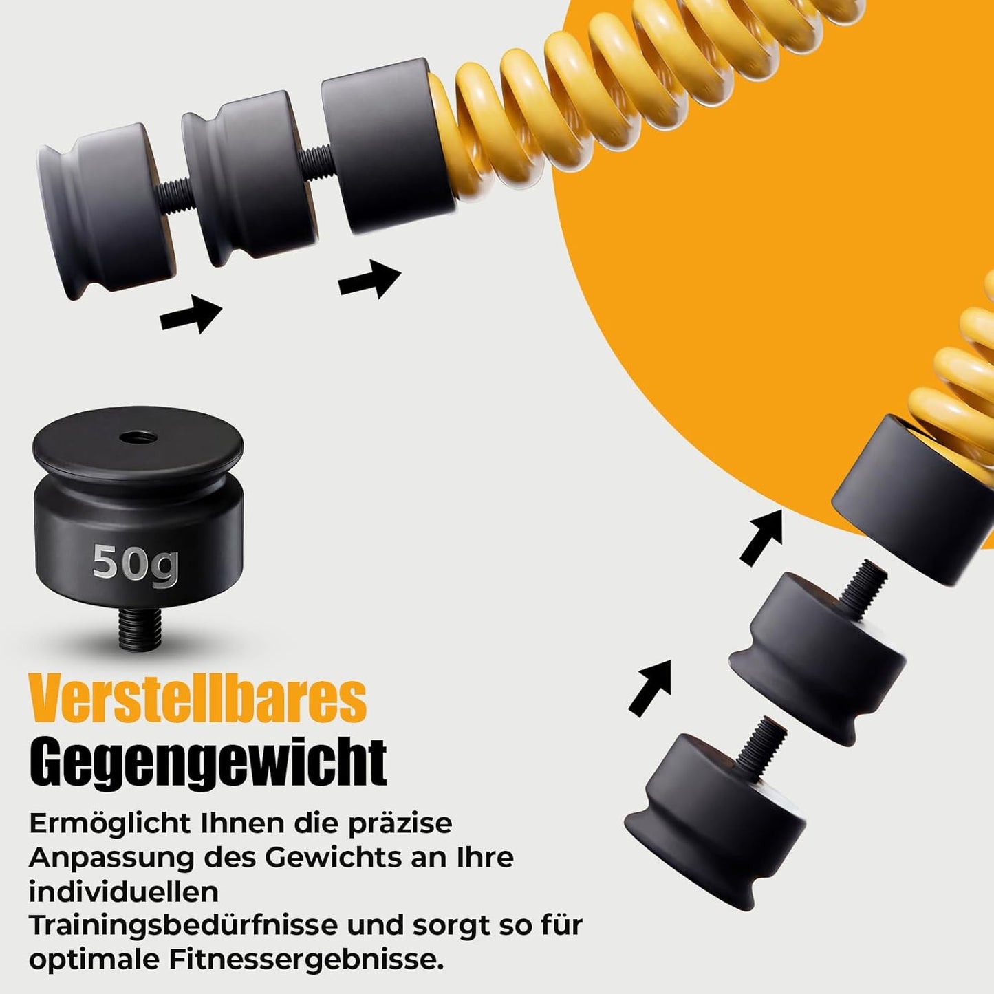 Battle Ropes mit Gegengewichten, Gelb + Schwarz