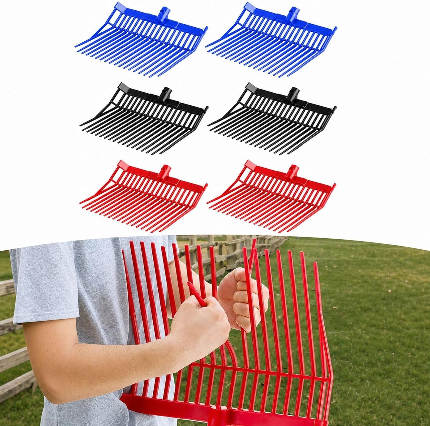 6-teiliges Mistgabel-Set mit 18 Zinken