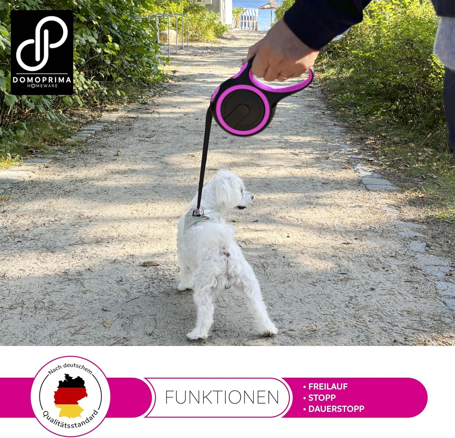Rollleine, 5m, bis 20 kg, Pink M