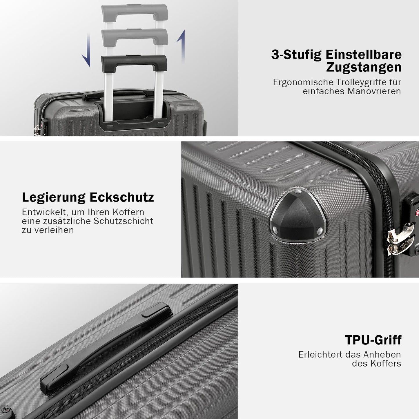 Hartschalen-Trolley mit TSA-Schloss, Handgepäck Dunkelblau