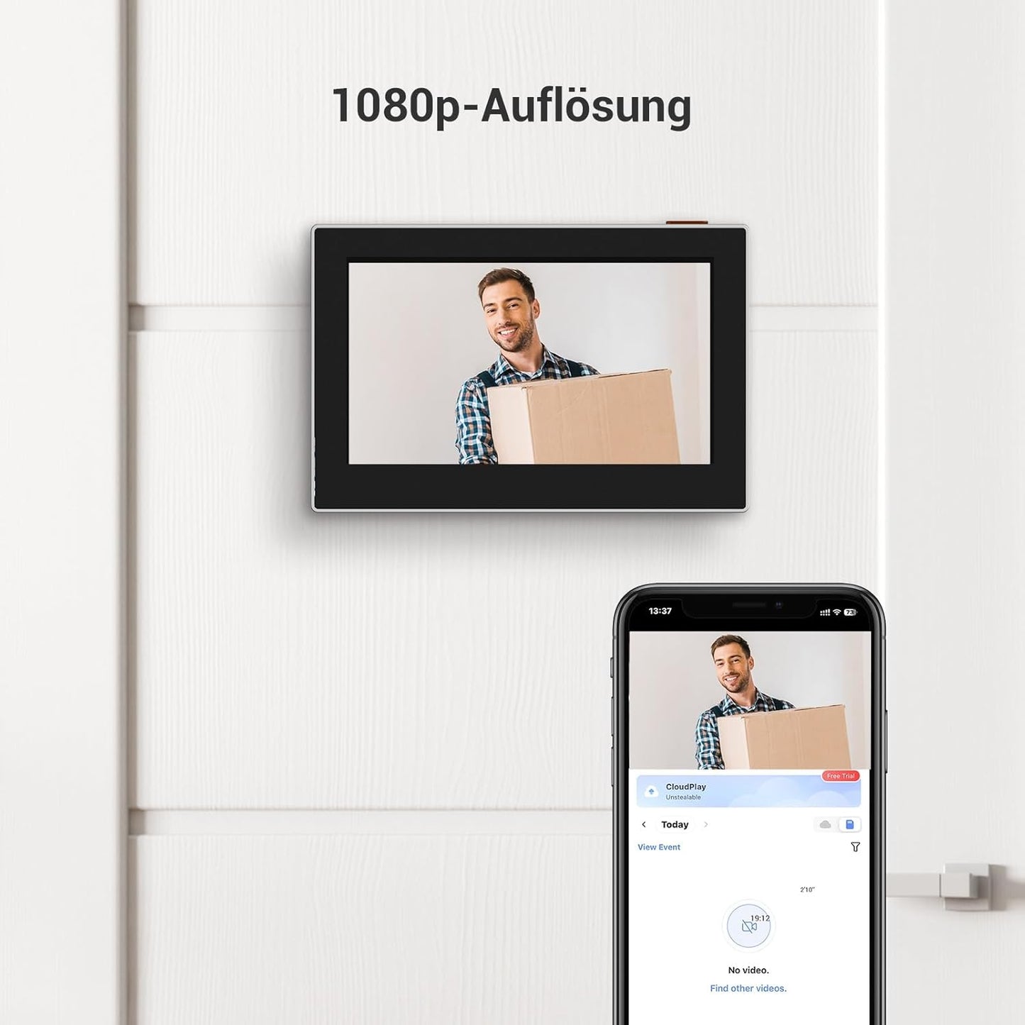 WLAN Türspion mit 4,3-Zoll-Farbbildschirm, Cp2 in Silber