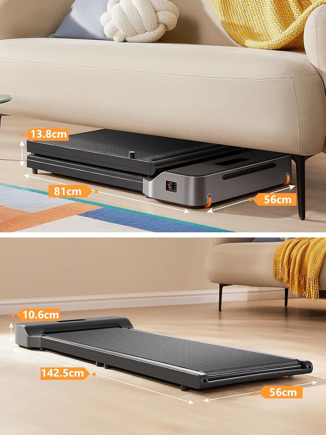 Klappbares Z1 WalkingPad Hybrid+ Laufband, Z1: 110kg max. Tragkraft & 6km/h & 0.75hp