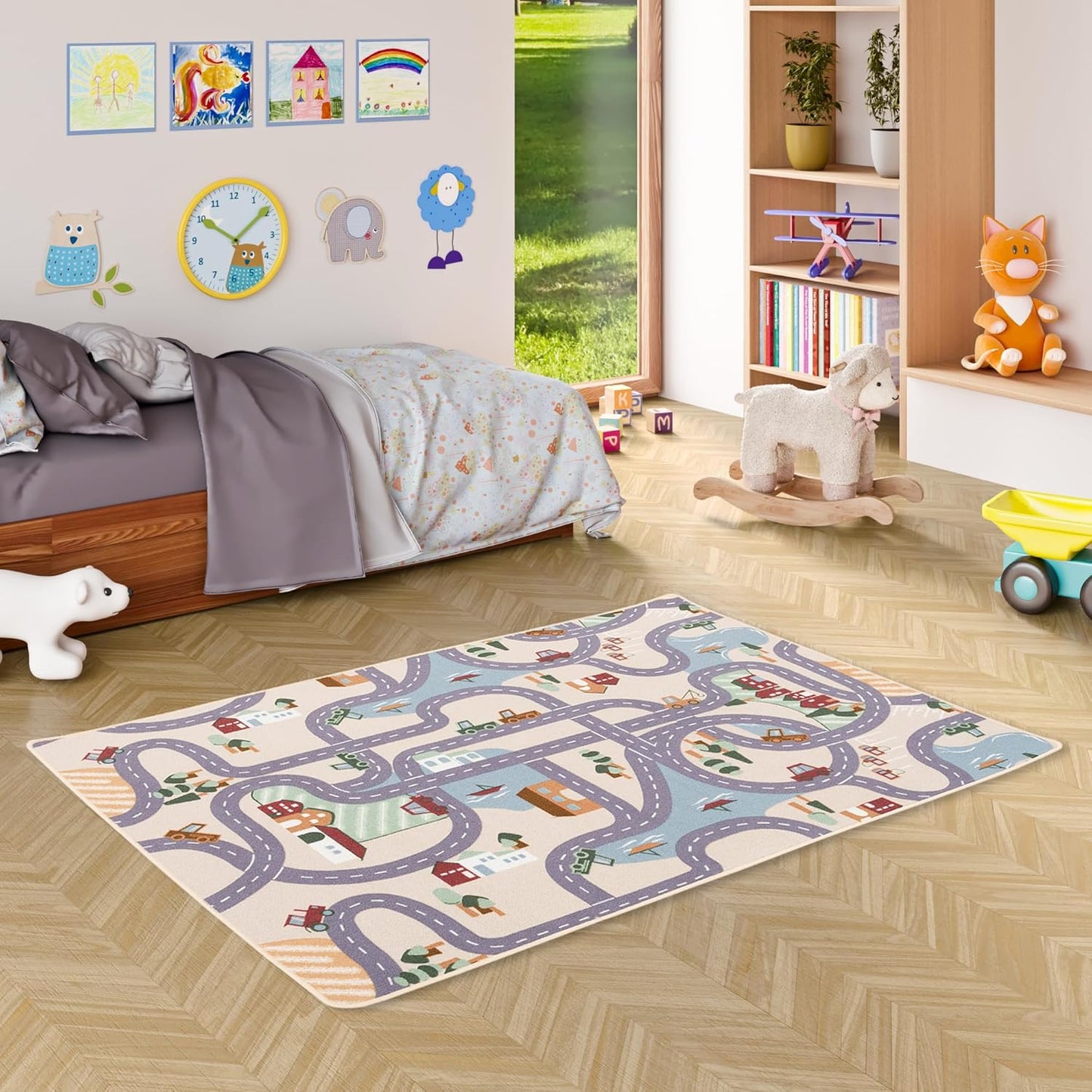 Strassenteppich, 100x200 cm Fun Town Beige