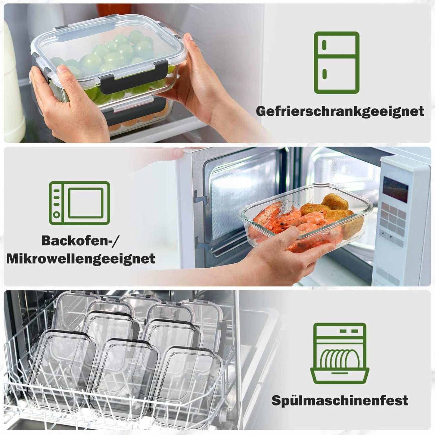5-teiliges Glasbehälter-Set, LN-5PCS-UK