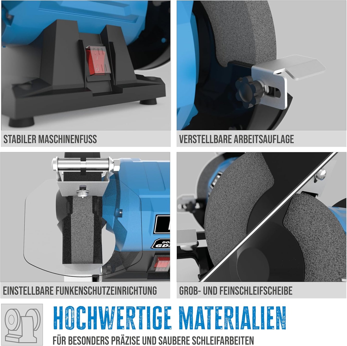 Doppelschleifer GDS 150-15 mit Schleifscheiben