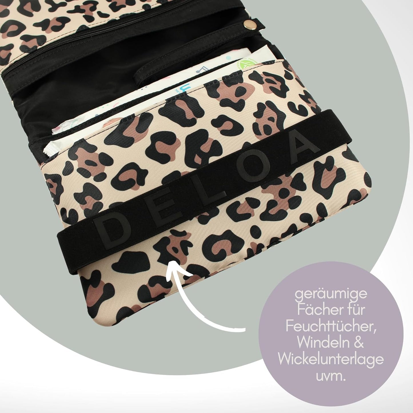 Windeltasche für unterwegs, Leopard