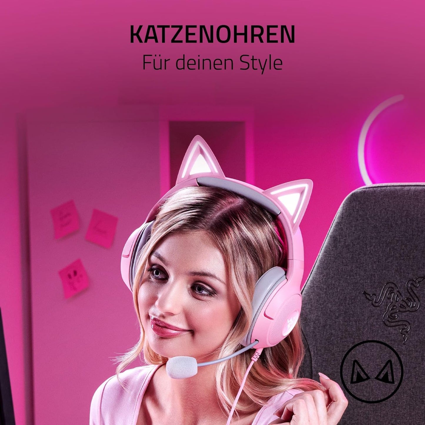 Kraken Kitty V2 RGB-Headset mit Katzenohren, Quartz Kraken Kitty V2
