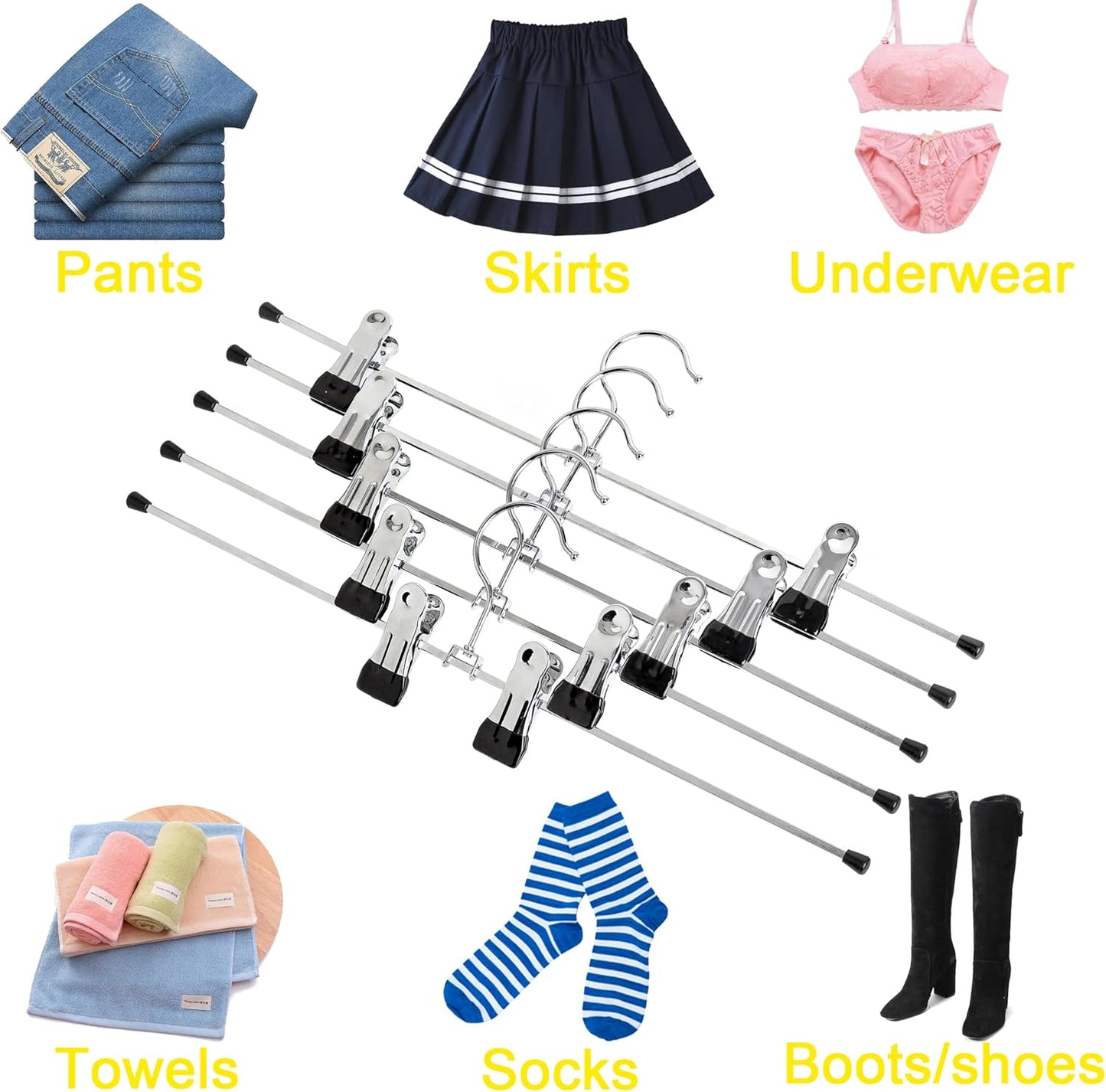 Hosenbügel mit Clips, 40cm(20PCS)