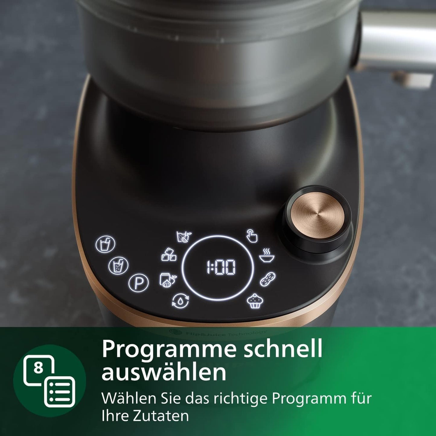 Hochleistungsmixer HR3770/10 mit Entsaftermodul, 8 Programme