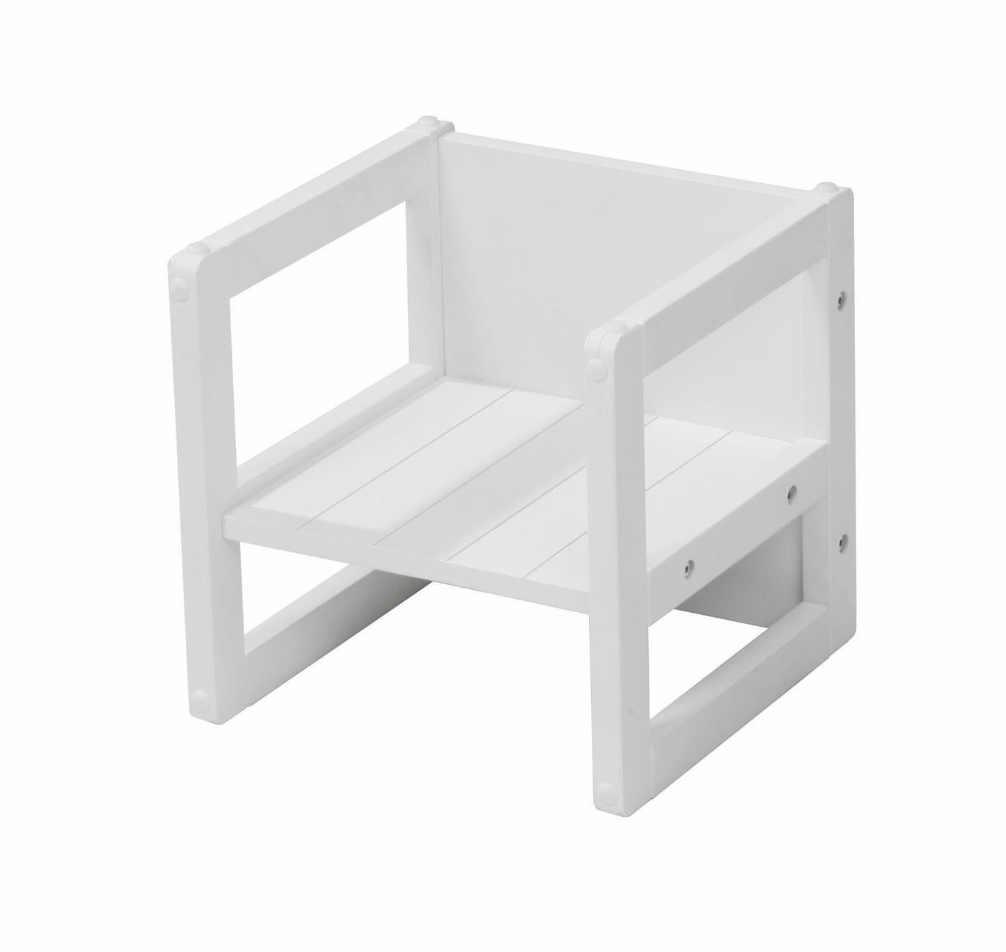 Multifunktionaler Kinder-Wendehocker mit 3 Sitzhöhen, Weiss/Opulenter Garten Sitzhocker