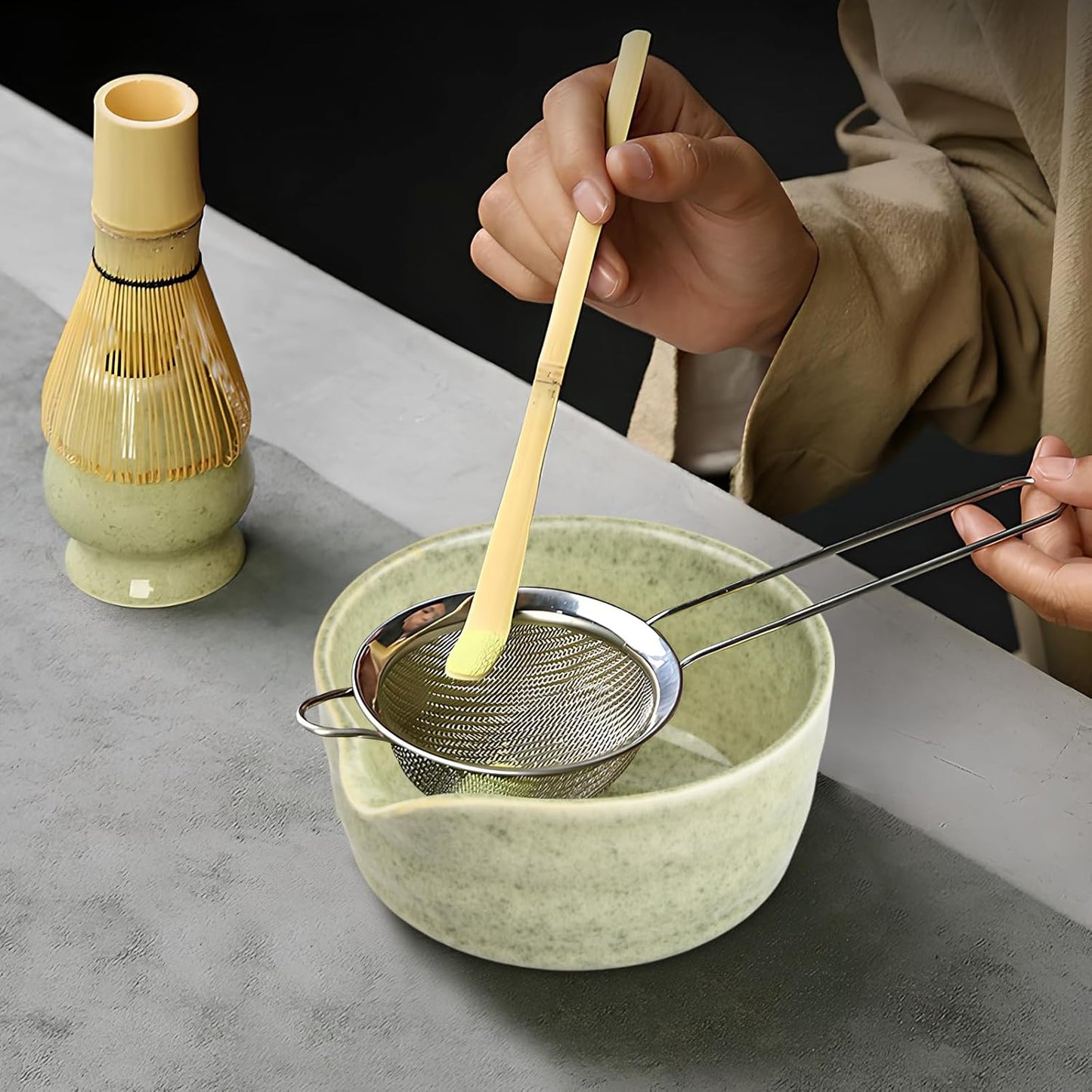 Japanisches Matcha Tee Set, Hellgrün