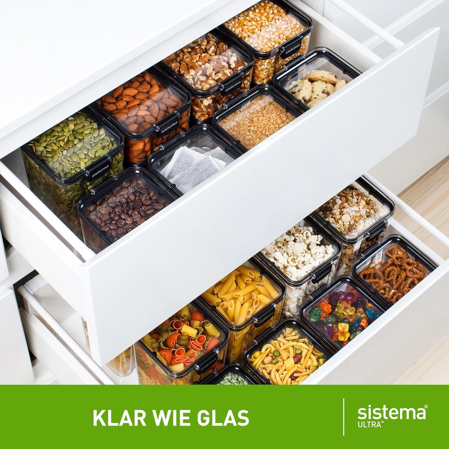 Luftdichte Frischhaltedosen-Set, 5-teilig, Stapelbar, 5 containers