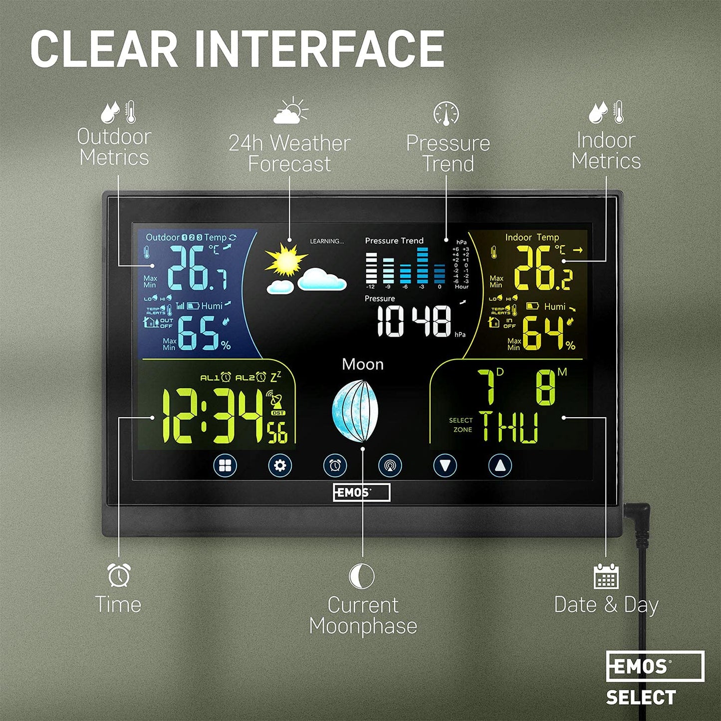 Wetterstation mit Funkuhr und Aussensensor