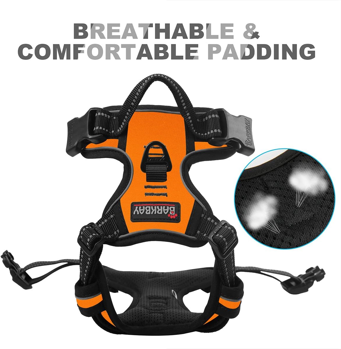 No-Pull Hundegeschirr, Medium(Chest:22-27") Orange