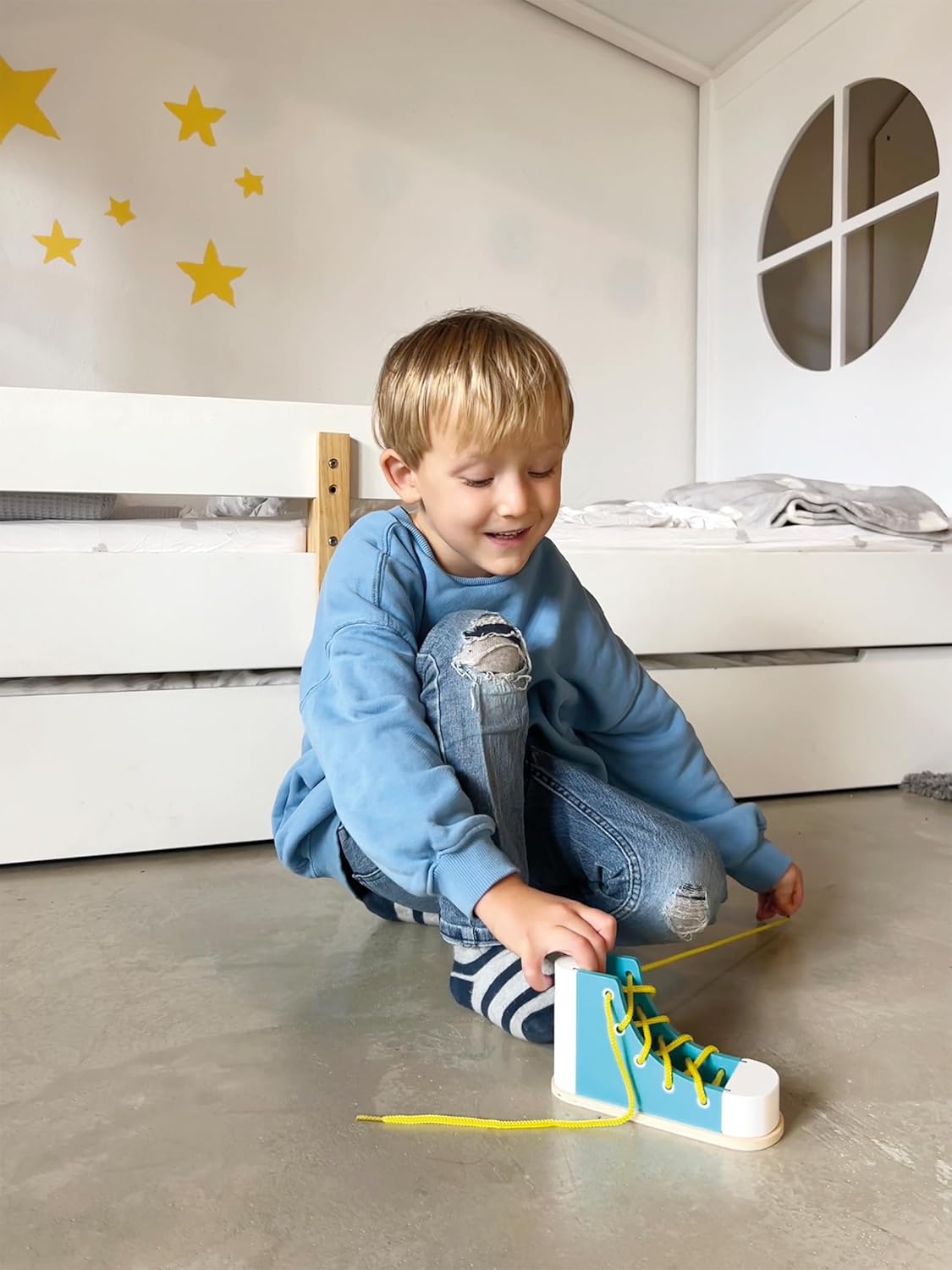 2er-Set Fädelschuhe zum Schleife binden