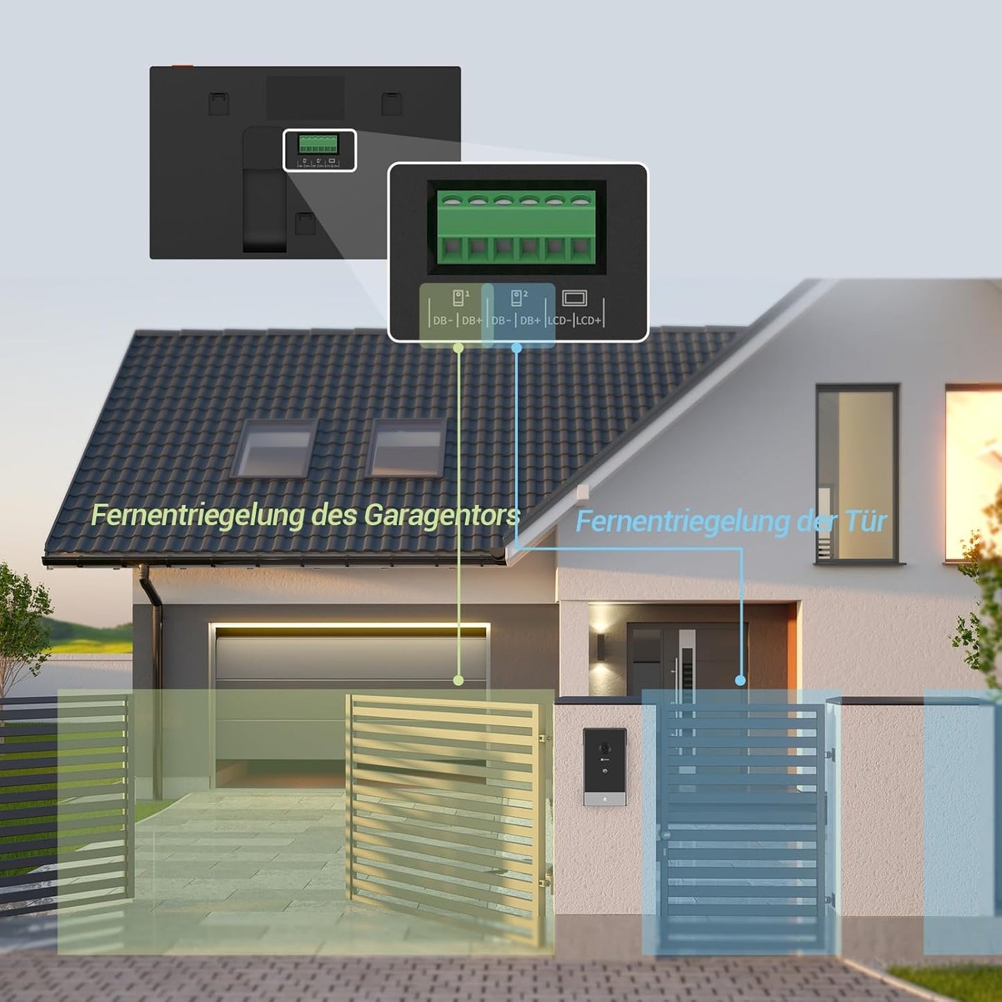 Video-Türsprechanlage mit Kamera und Touchscreen, Türsprechanlage Cp7