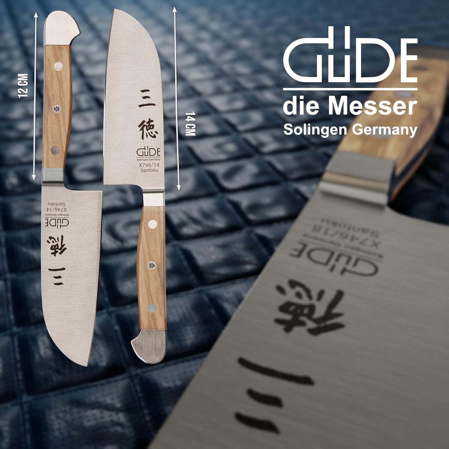 Santokumesser, Olivenholz 14 cm