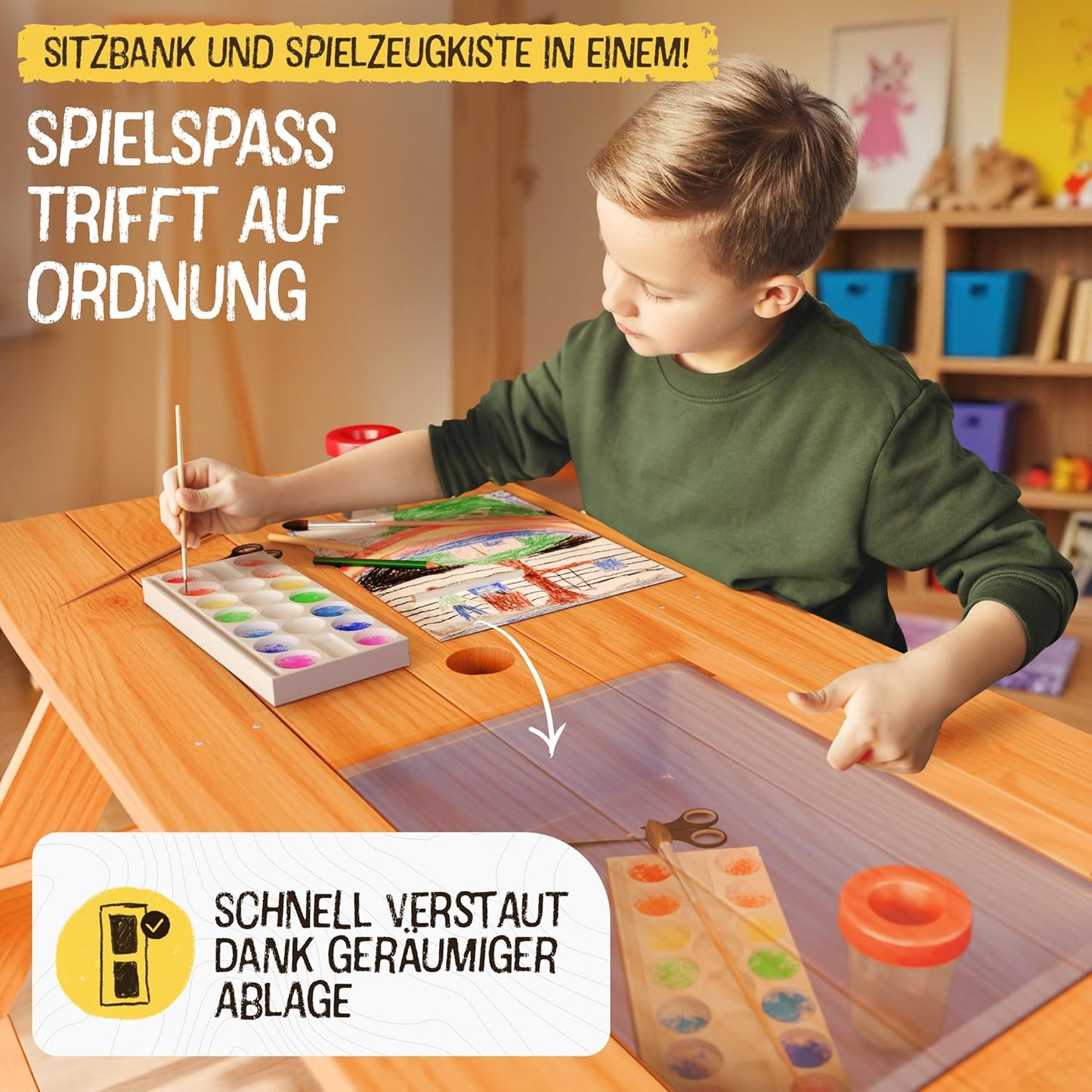 2in1 Kindersitzgruppe mit Matschtisch