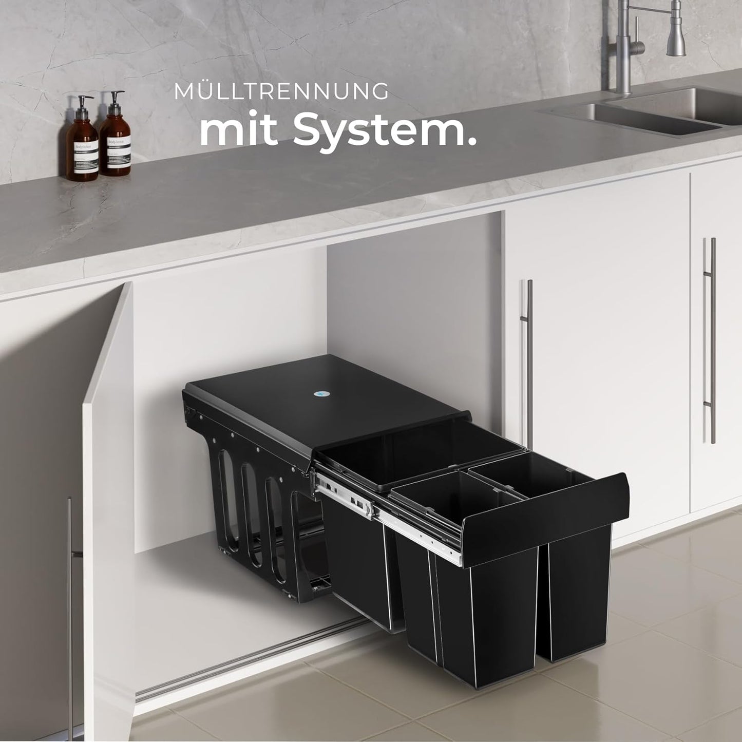 Ashlyn Mülltrennsystem mit 3 Fächern, 2x 8L + 15L