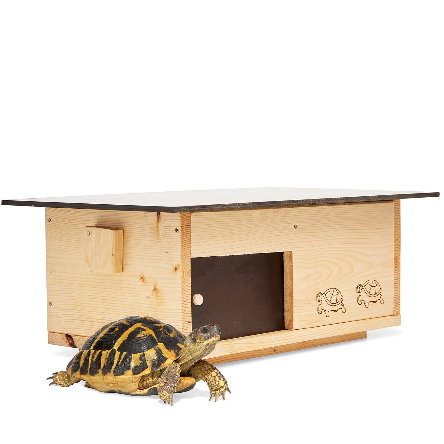 Premium Schildkrötenhaus aus Vollholz, Lasiert