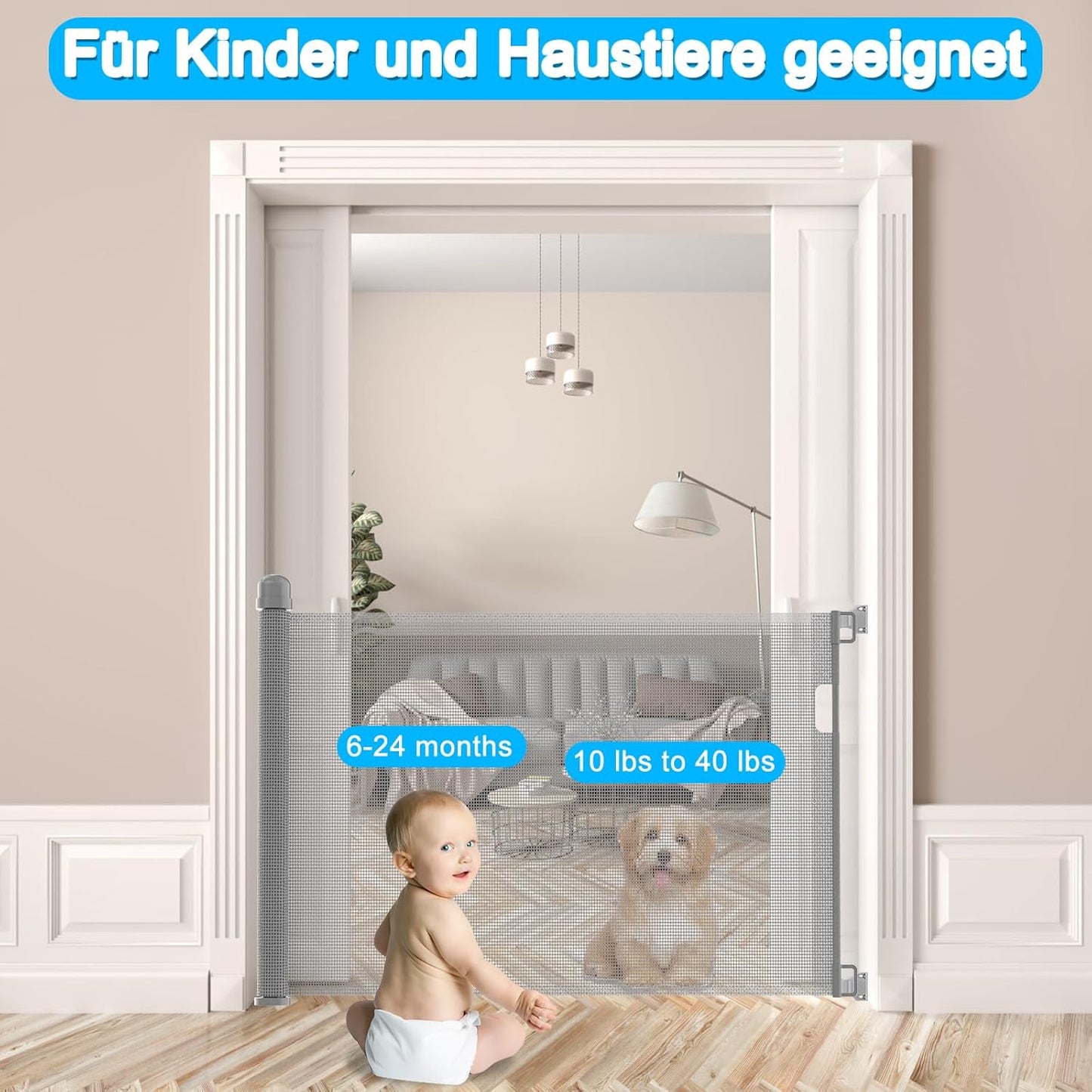 Treppenschutzgitter, Grau 180cm