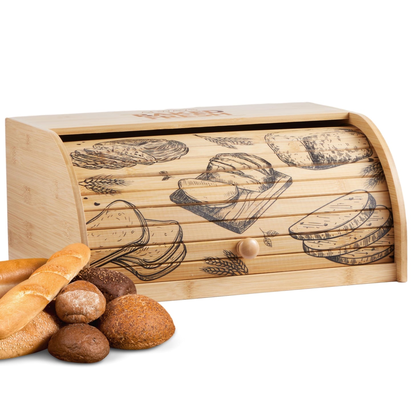 Brotkasten mit Rolldeckel und Schneidebrett