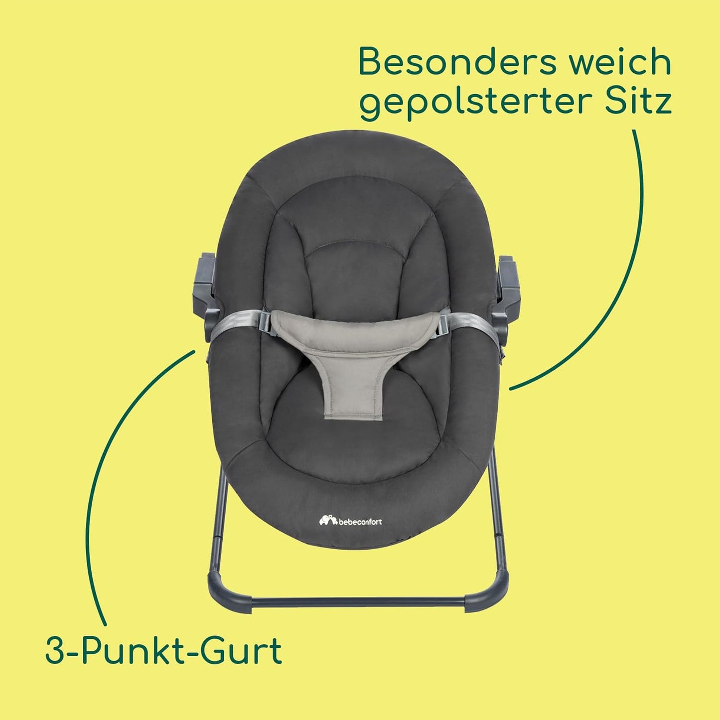 Timba Babywippe mit Sicherheitsgurt, Tinted Graphite / Timba Baby