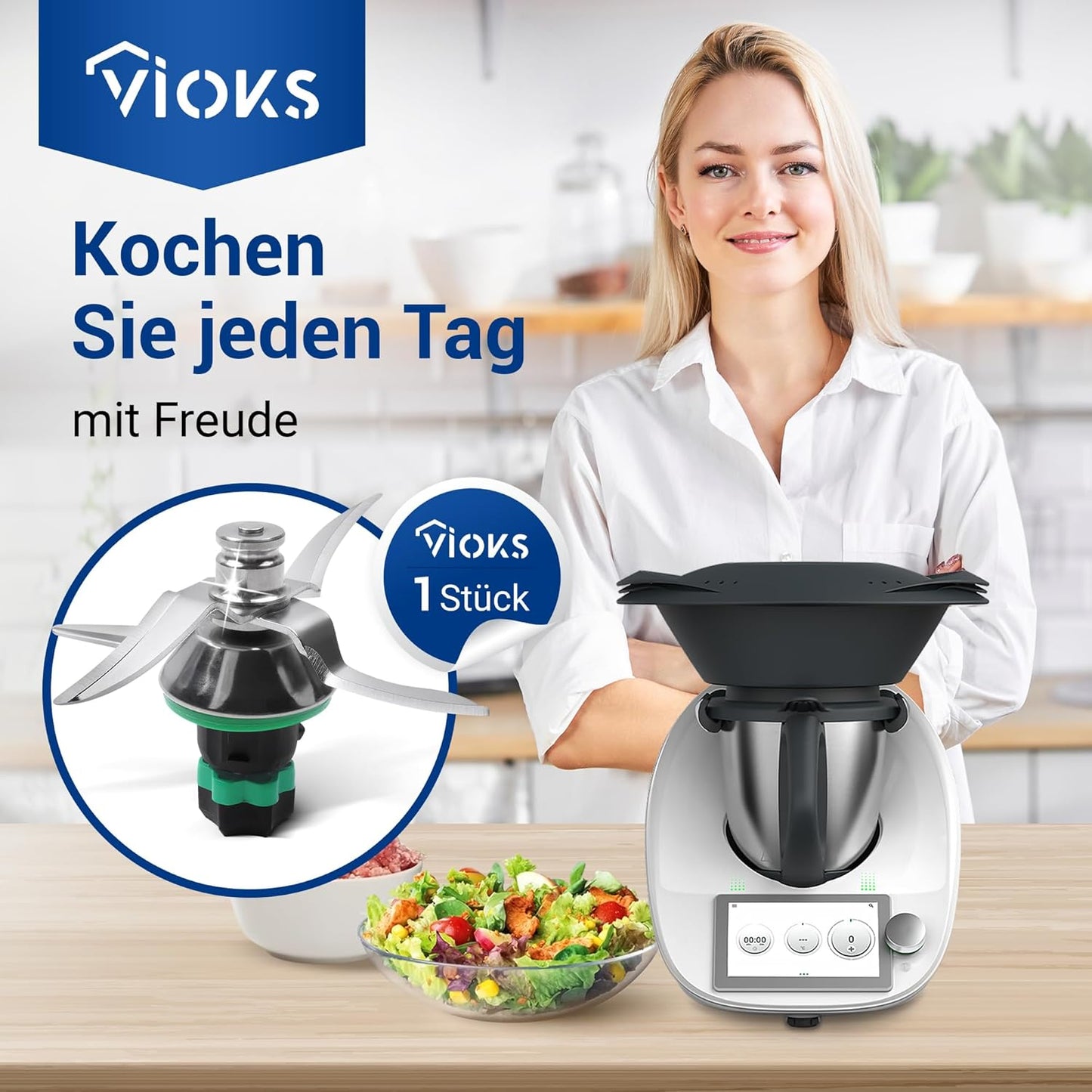 Ersatzmesser für Thermomix TM6 Küchenmaschine, Mixmesser