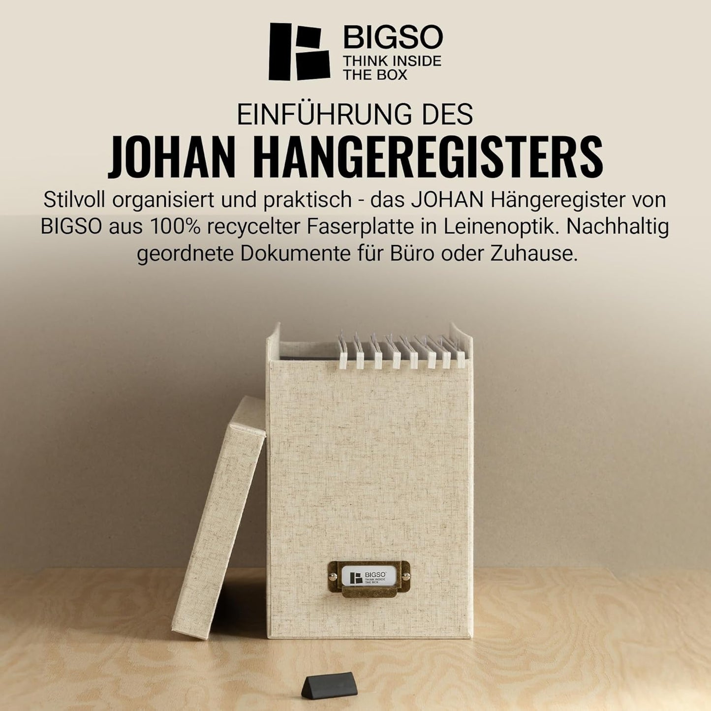 Hängeregisterbox Johan für A4-Dokumente mit Deckel & Griff