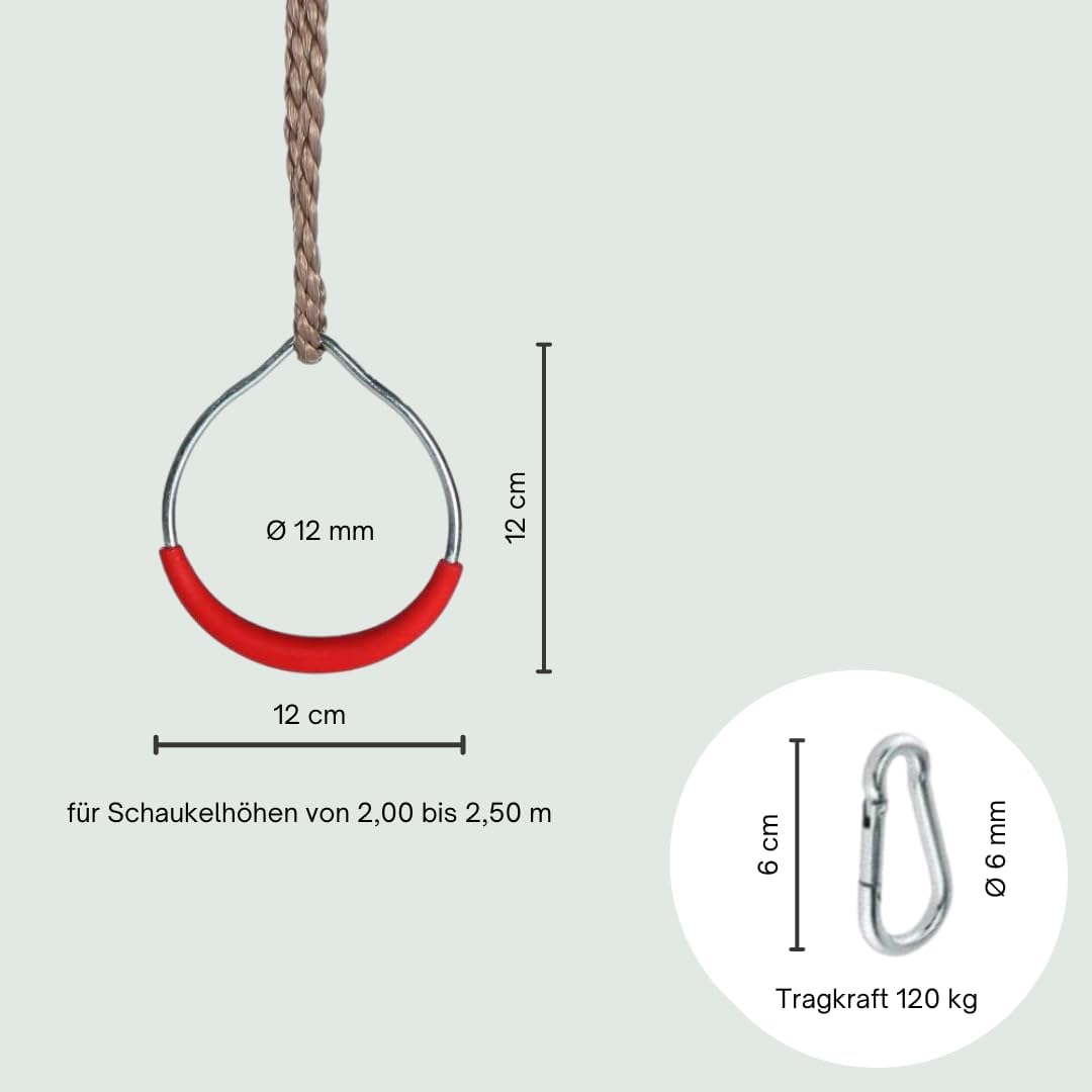 Gymnastikringe, Ringe Metall Rot