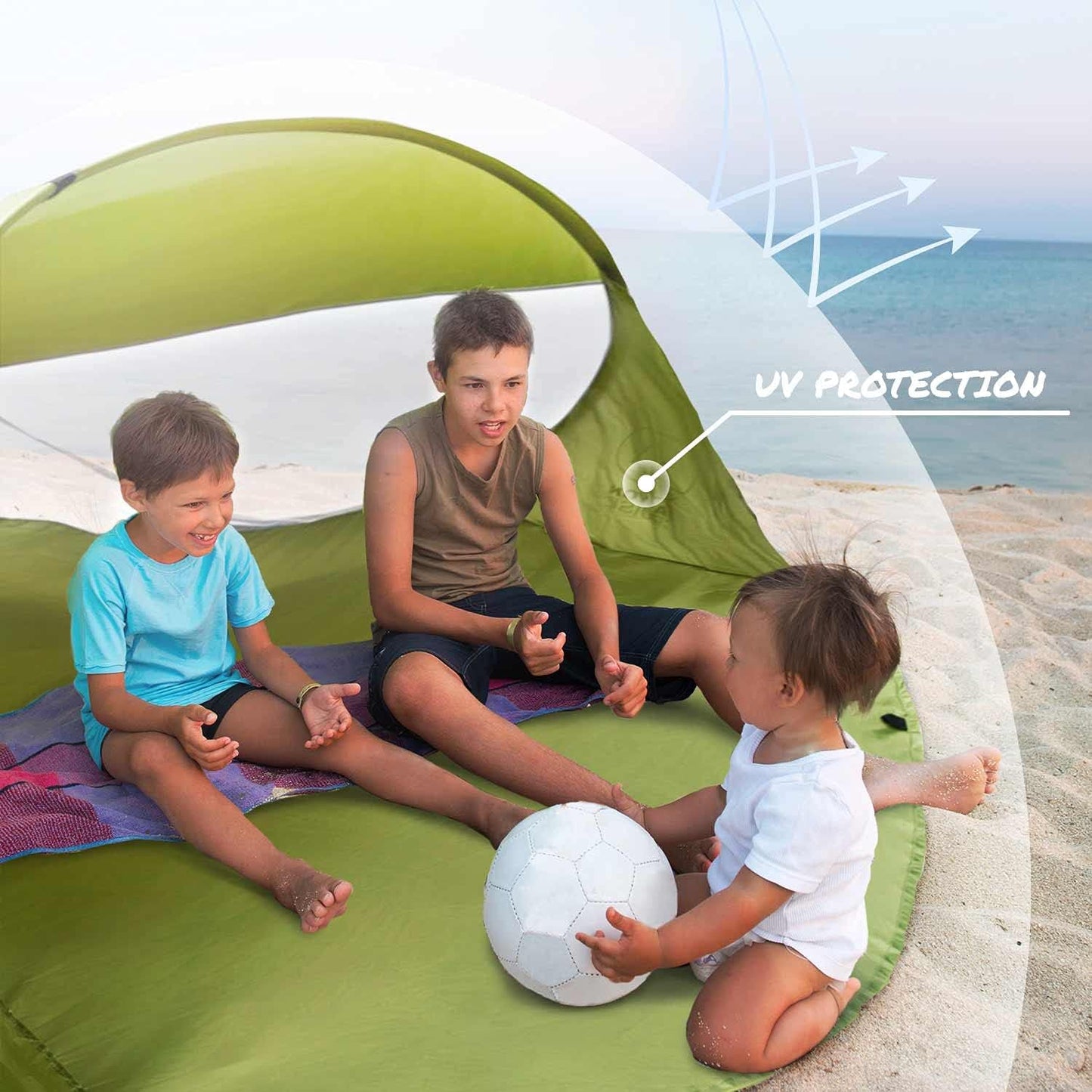 Pop-Up Strandmuschel mit UV-Schutz, Grün