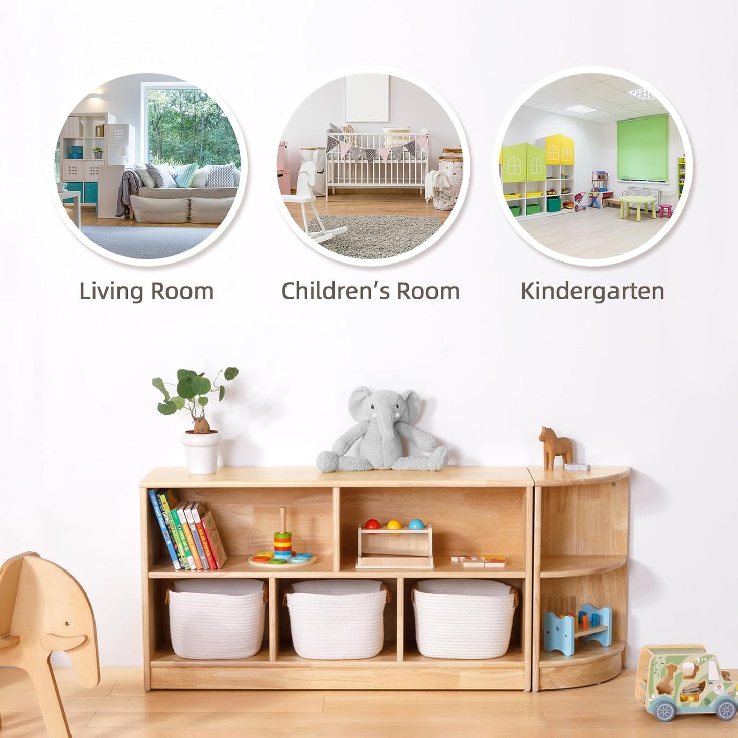 Kinderregal mit 5 Fächern, 5 Fächern-110cm L