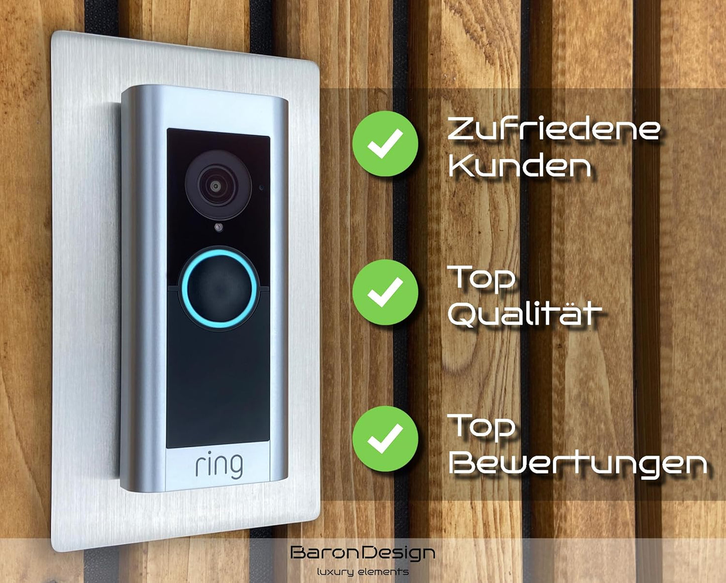 Edelstahl Blende für Ring Video Doorbell Pro, Gebürstet