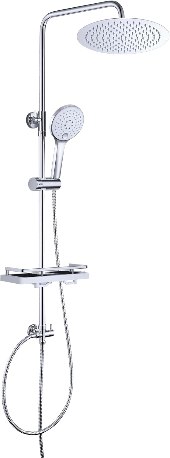 D20 Regendusche Duschsystem mit Ablage, D20 mit Ablage CP Chrom