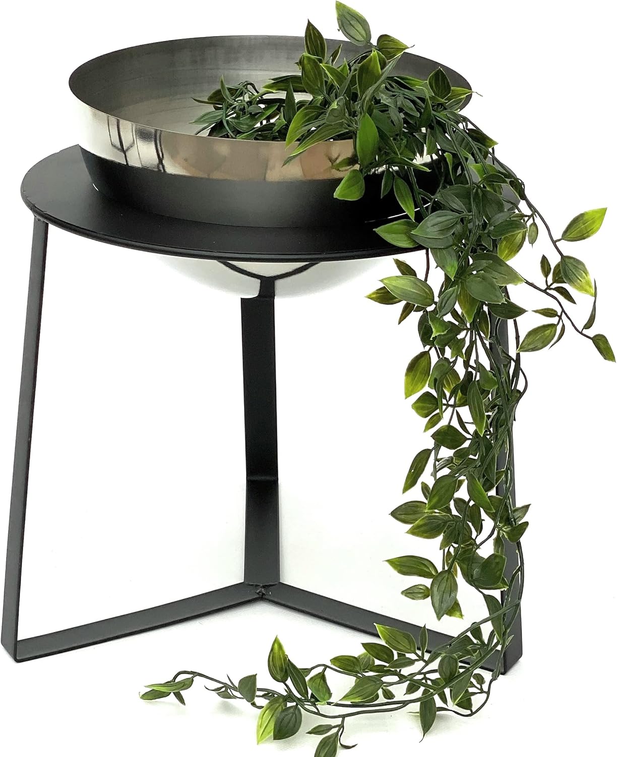 Blumenhocker mit Topf Metall 34 cm Modern