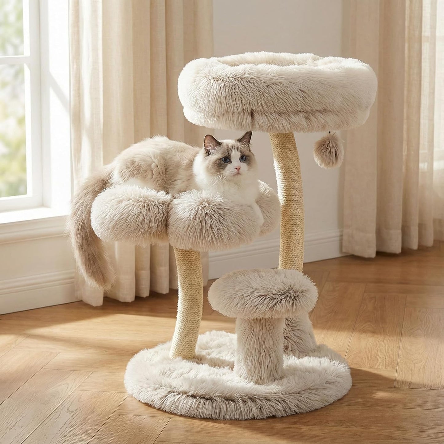 Kratzbaum mit Sisal und Spielball, 74cm