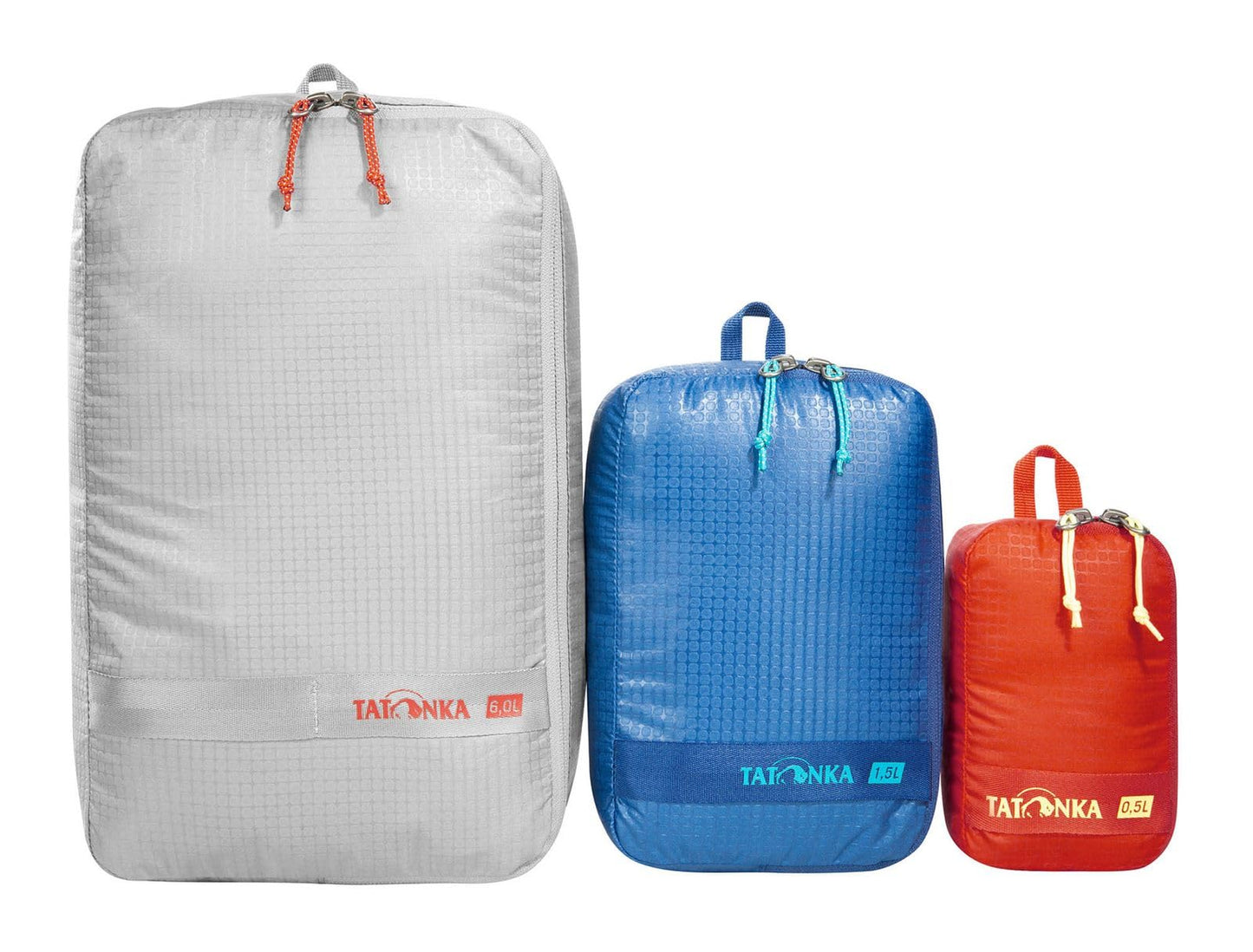 Stuffsack Zip Set III, Grau, Blau, Schwarz
