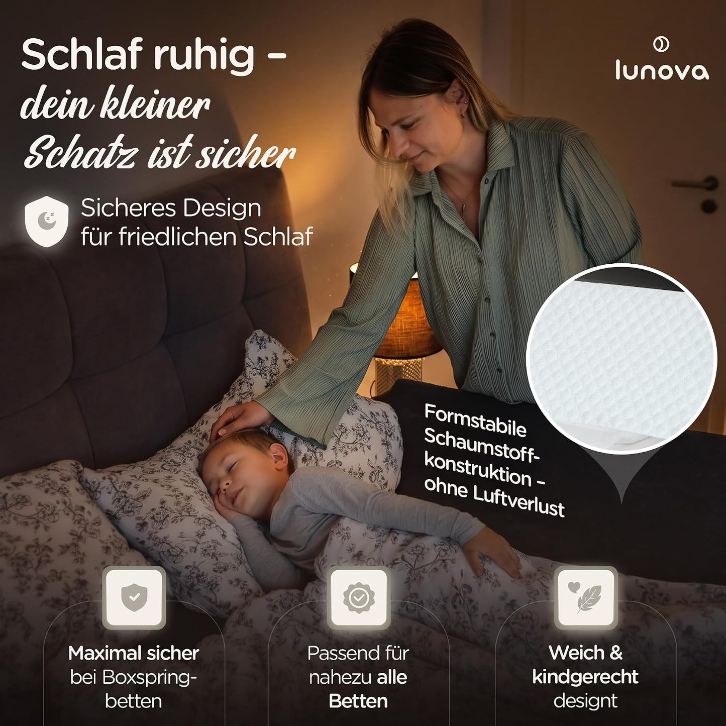 Rausfallschutz für Kinder- und Babybetten (150 cm), 150cm