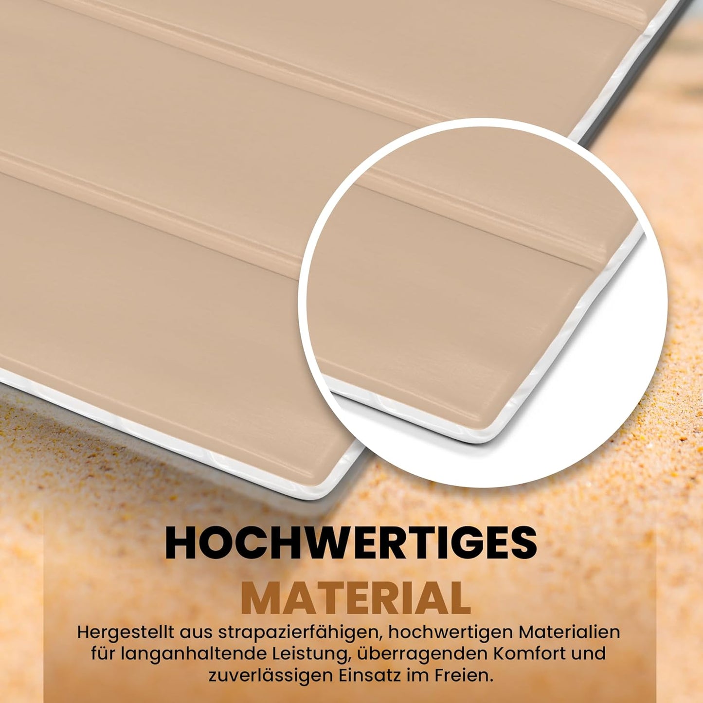 Faltbare 4-in-1 Strandmatte, Beige-Sand