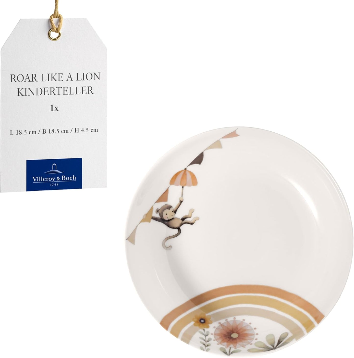 Suppenteller Boho Kids "Roar like a lion", Tiefer Kinderteller