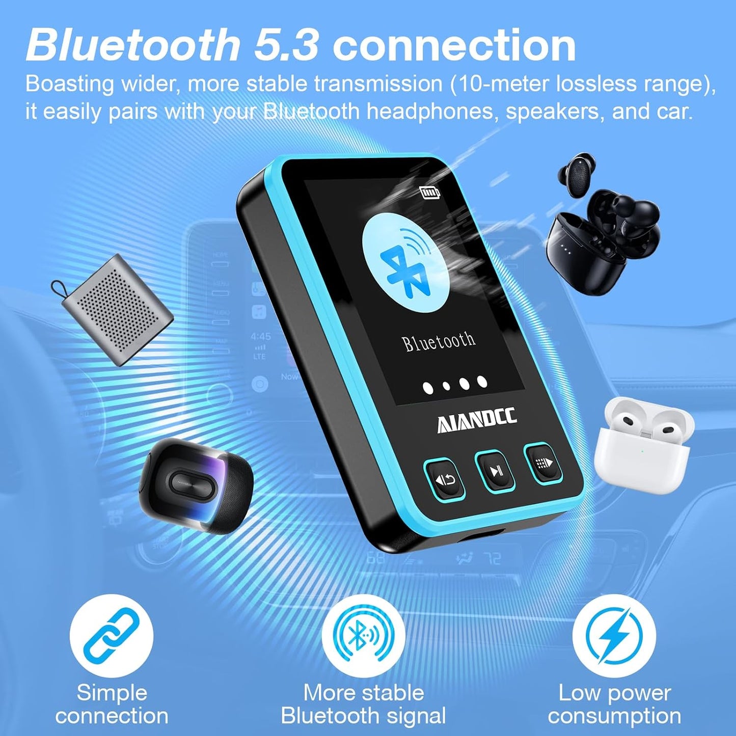 MP3 Player mit Sportarmband, Blau