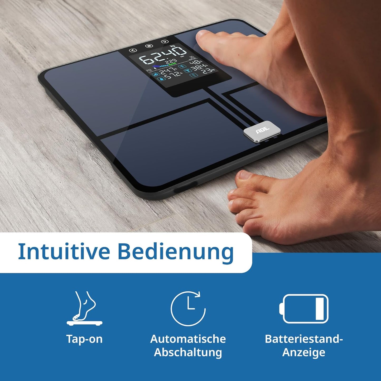 Digitale Körperfettwaage, Blau