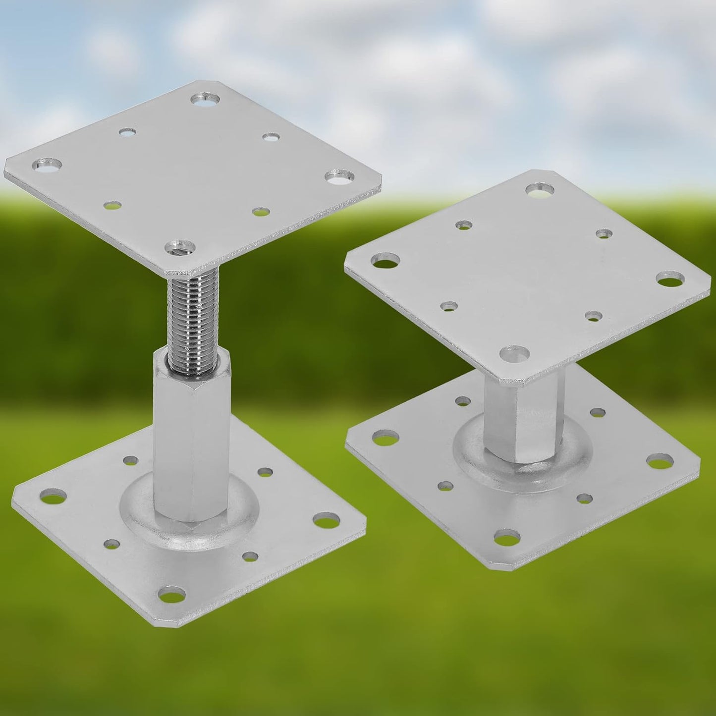 Pfostenträger-Set Höhenverstellbar, 4 Stück 110 x 110 mm