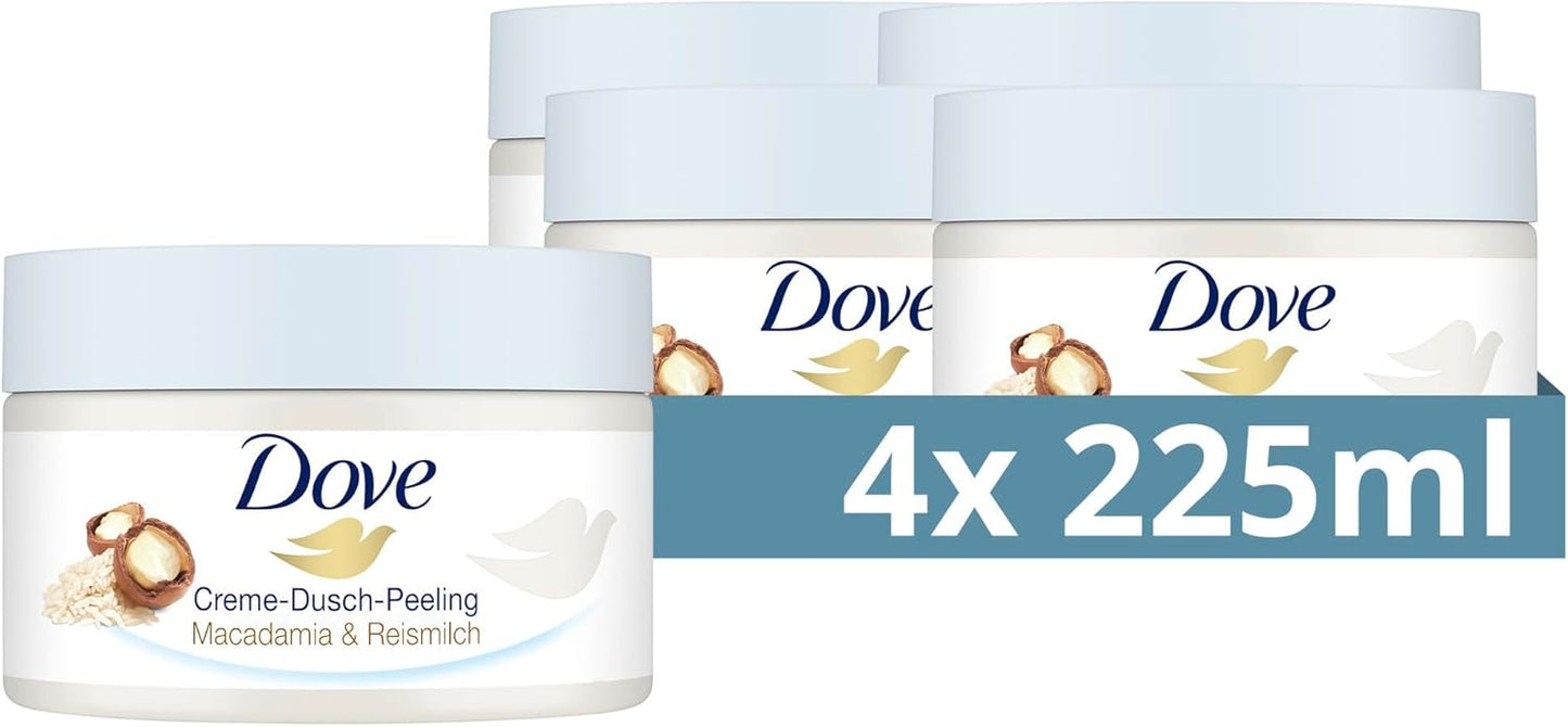 Creme-Dusch-Peeling Macadamia & Reismilch (4er-Set), 225 ml (4er Pack)